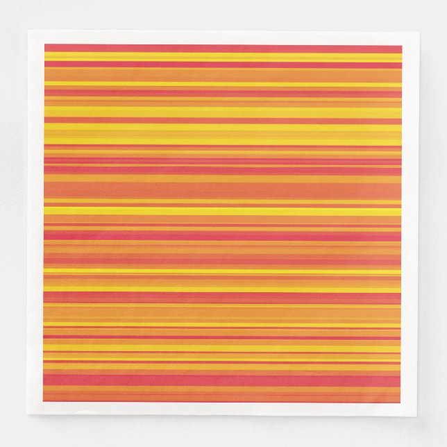 Orangefarbene, gelbe Streifen Serviette (Vorderseite)