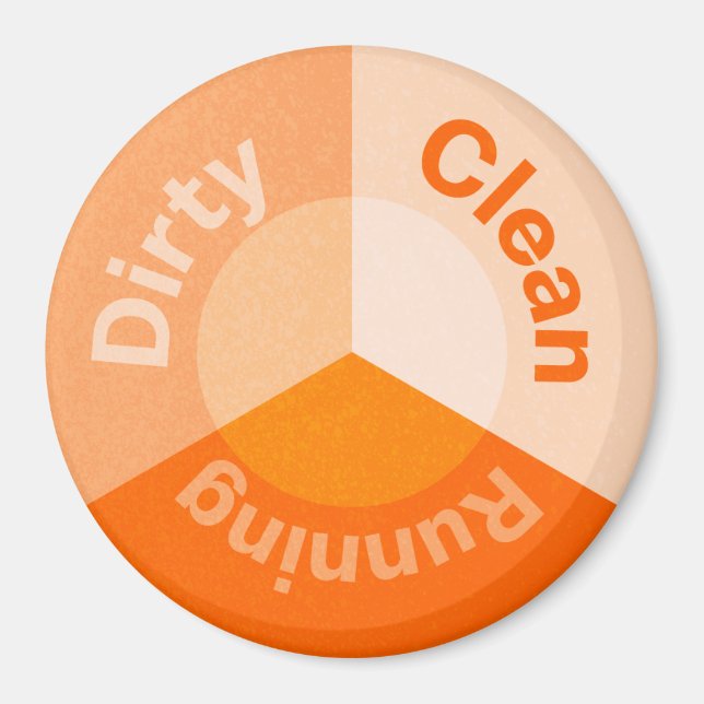 Orangefarbene Geschirrspülmaschine Saubere Küche S Magnet (Vorne)