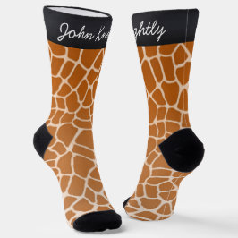Orangefarbene Giraffe Spots Fausttierdrucke Person Socken