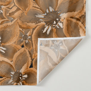 Orangefarbene, graue Aquarellfarben-Blume. Wandteppich