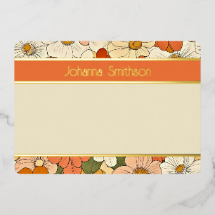 Orangefarbene Groove Horizontal Foil Stationery Folieneinladung