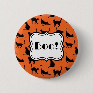 Orangefarbene Halloween-Partys Button