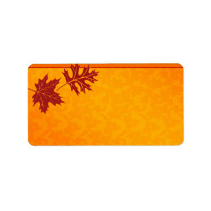 Orangefarbene Herbstlaub Hochzeitskennzeichen Adressaufkleber