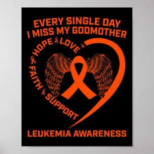 Orangefarbene Herzleukämie Bewusstsein des Gedächt Poster