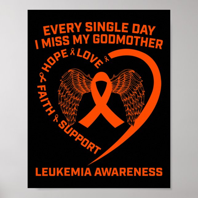 Orangefarbene Herzleukämie Bewusstsein des Gedächt Poster (Vorne)