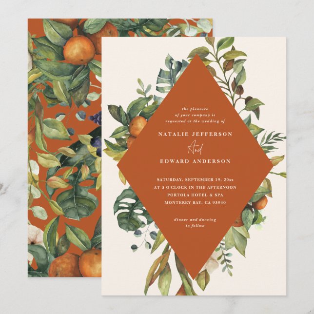 Orangefarbene Hochzeit (Vorne/Hinten)