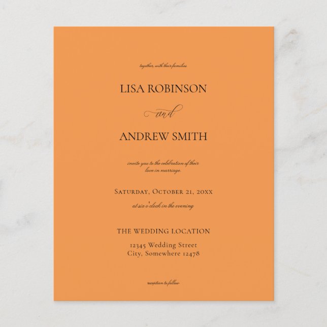 Orangefarbene Hochzeit (Vorderseite)
