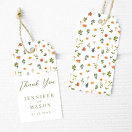 Orangefarbene Hochzeit danke Ihnen Geschenk Gefall Geschenkanhänger