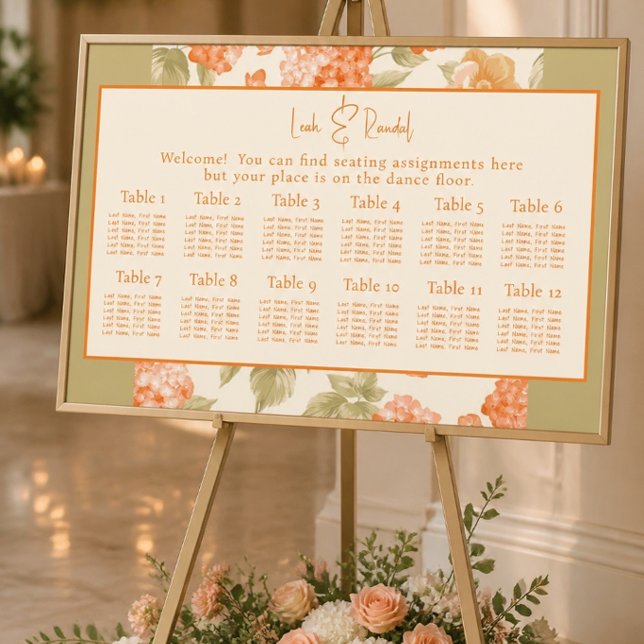 Orangefarbene Hochzeitstabelle Poster (Von Creator hochgeladen)