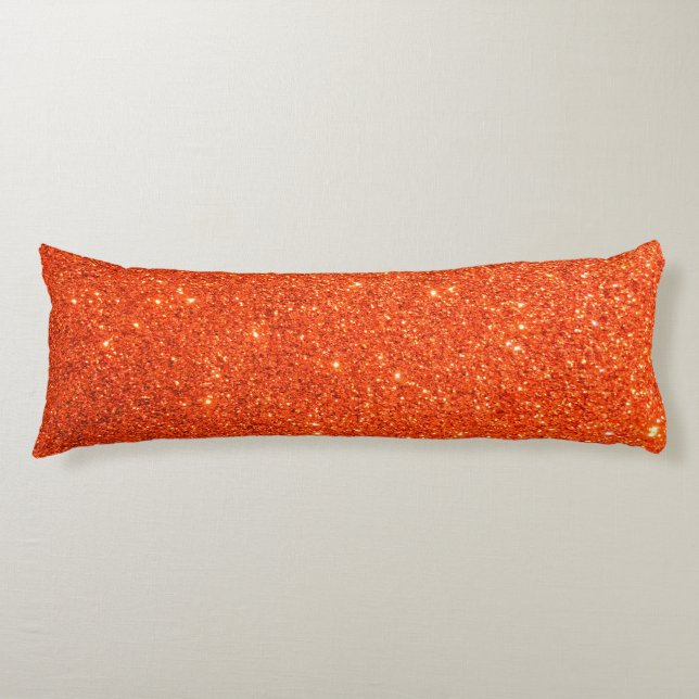 Orangefarbene Imitate Glitzer Kissen (Vorderseite)