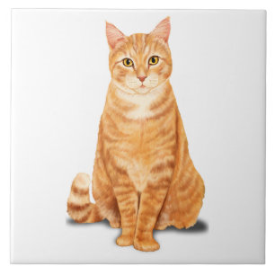 Orangefarbene Ingwer-Tabby-Tigerkatze individuell Fliese
