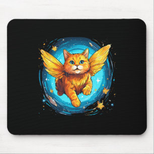Orangefarbene Ingwerkatze mit Schmetterlingsflügel Mousepad