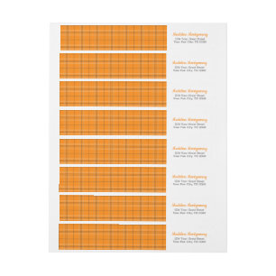 Orangefarbene Karierte Bergarbeiter-Wrap um Label