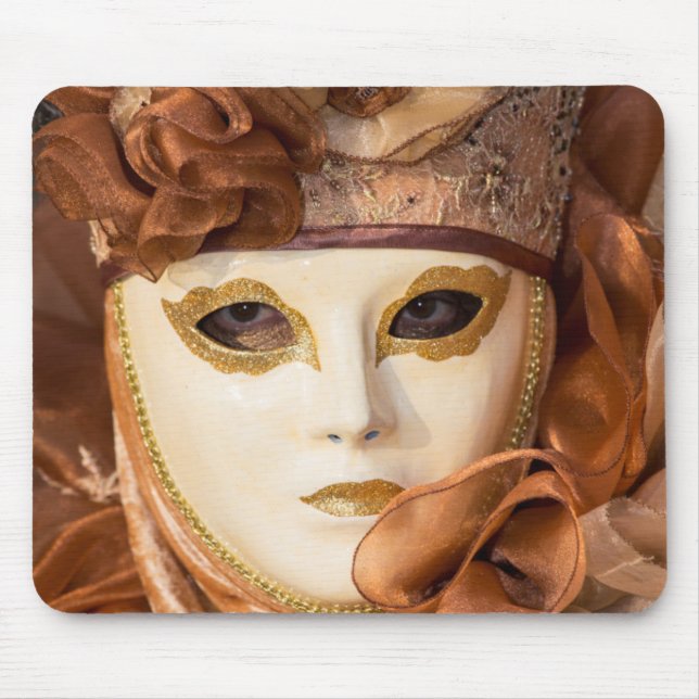Orangefarbene Karnevalskostüme, Venedig Mousepad (Vorne)