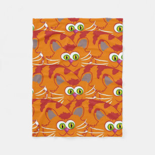 Orangefarbene Katze mit schönen grünen Augen Fleecedecke