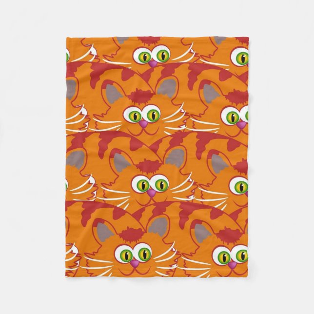Orangefarbene Katze mit schönen grünen Augen Fleecedecke (Vorderseite)