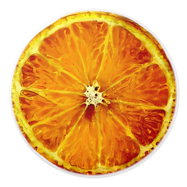 Orangefarbene Keramik Keramikknauf (Vorderseite)