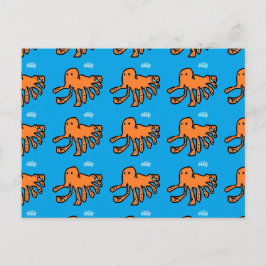 Orangefarbene kleine Kraken von Master C.M.F.B Postkarte