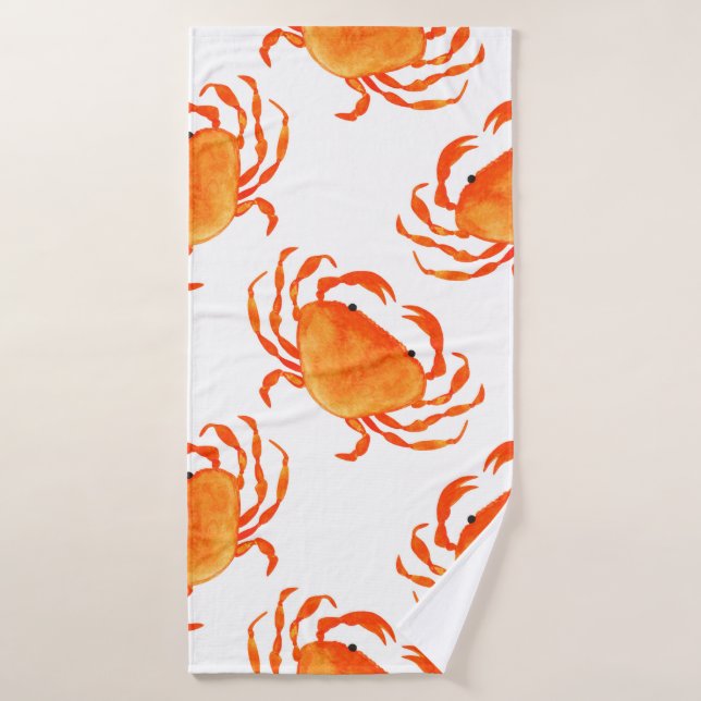Orangefarbene Krebse Badehandtuch (Badehandtuch)