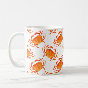 Orangefarbene Krebse Kaffeetasse