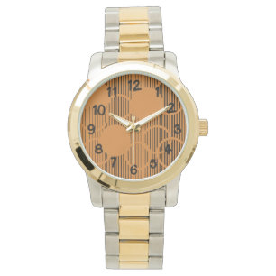 Orangefarbene Kreise Armbanduhr
