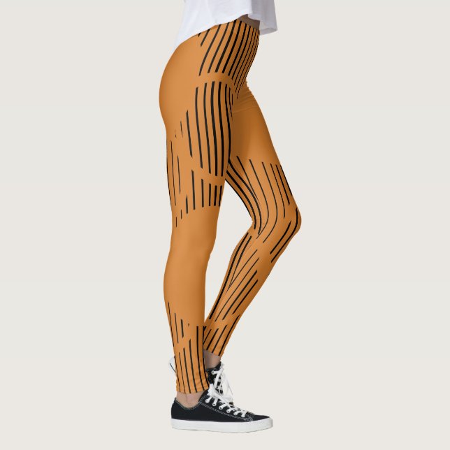 Orangefarbene Kreise Leggings (Rechts)