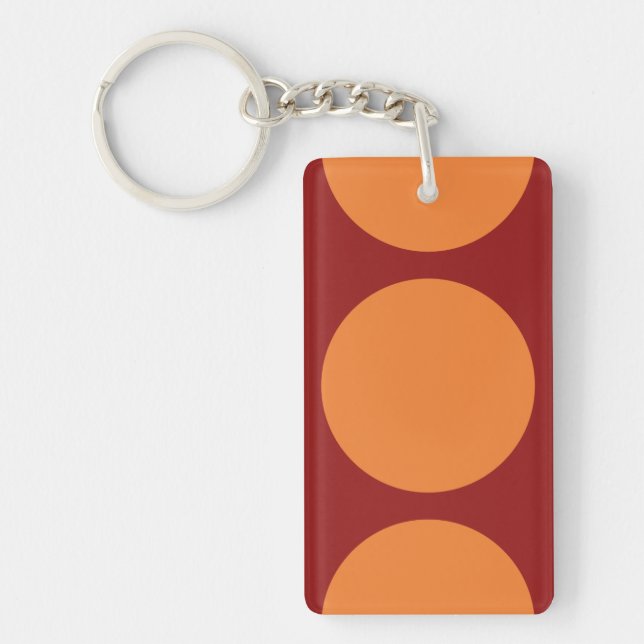 Orangefarbene Kreise Schlüsselanhänger (Vorderseite)