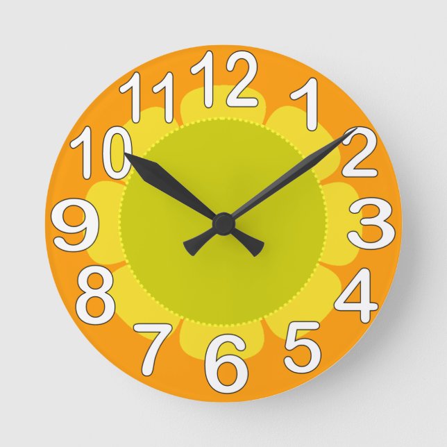 Orangefarbene Küche Runde Wanduhr (Vorderseite)