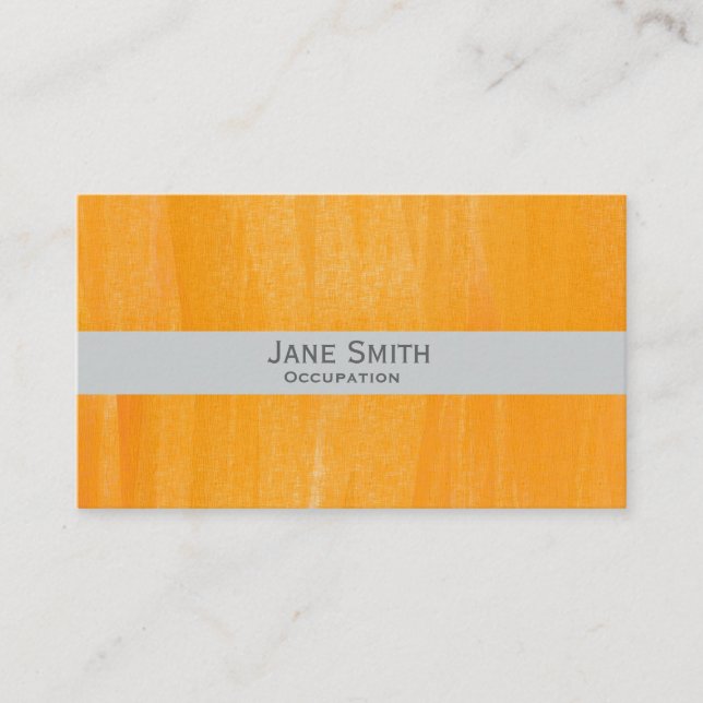 Orangefarbene Kunstfarbe abstrakt modern und stilv Visitenkarte (Vorderseite)