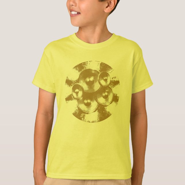 Orangefarbene Lautsprecher T-Shirt (Vorderseite)
