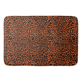 Orangefarbene Leopardrucke Badematte