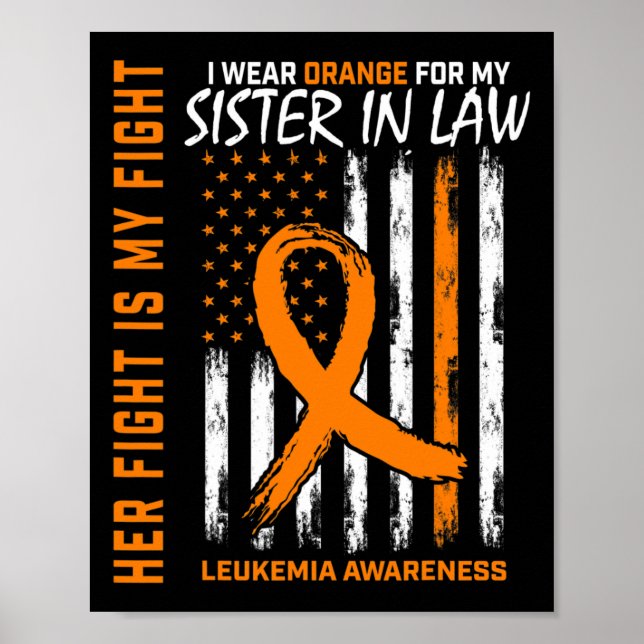 Orangefarbene Leukämie Poster (Vorne)