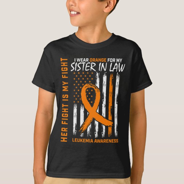 Orangefarbene Leukämie T-Shirt (Vorderseite)