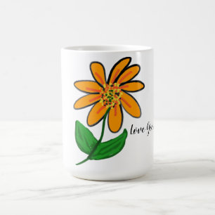 Orangefarbene Lieben wachsen Kaffeetasse