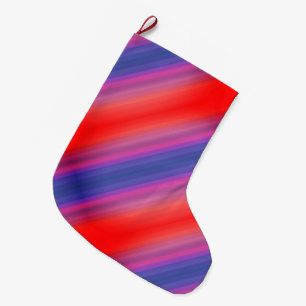 Orangefarbene, Lila und blaue Streifen Großer Weihnachtsstrumpf