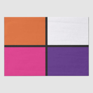 Orangefarbene, Lila und Hot-Pink-Quadrate Seidenpapier