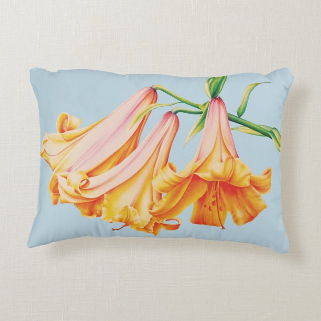 Orangefarbene Lilien, Kissen für Kunstmalerei (Rückseite)