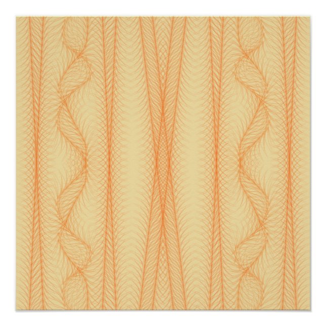 Orangefarbene Linien auf gelbem Hintergrund Poster (Vorderseite)