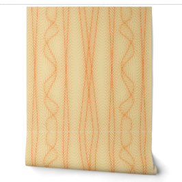 Orangefarbene Linien auf gelbem Hintergrund Tapete