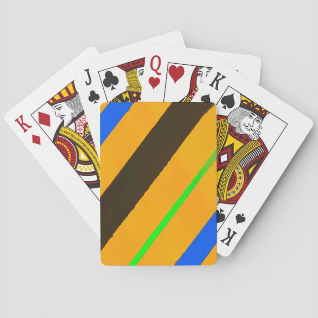 Orangefarbene Linien Spielkarten (Rückseite)