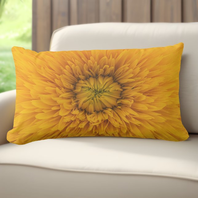 Orangefarbene Lumbalkissen Moderne Blumendrucke Kissen Für Draußen (Orange Outdoor Lumbar Pillows: Fusion of Floral Beauty and Modern Design! 🌺🧡)