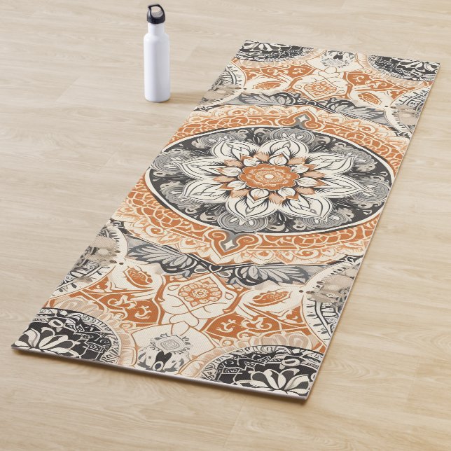 Orangefarbene Mandala Yogamatte (Beispiel)