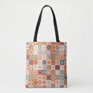 Orangefarbene marokkanische Fliesen Tasche