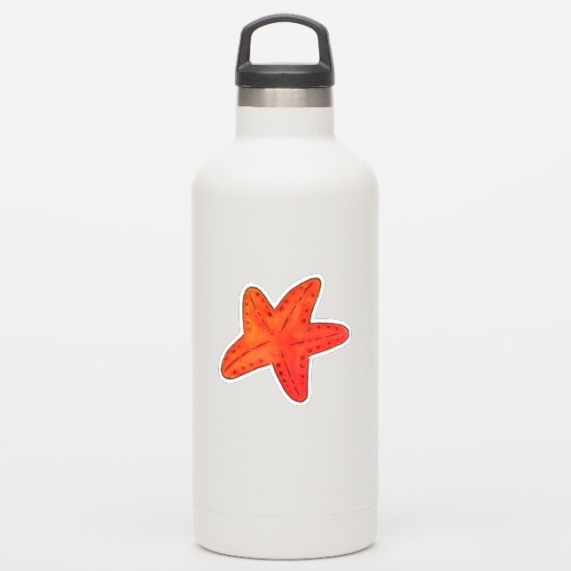 Orangefarbene Meereskreatur Aufkleber (Wassserflasche)