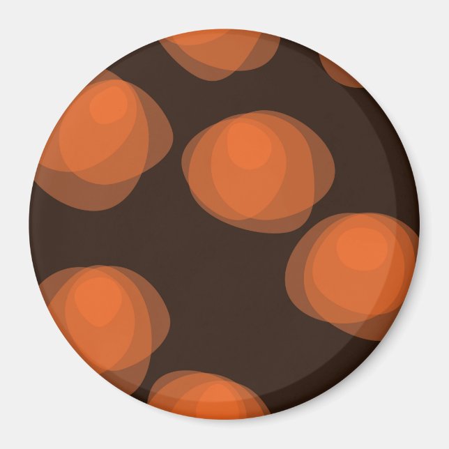 Orangefarbene, moderne, coole, trendige abstrakte  magnet (Vorne)