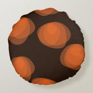 Orangefarbene, moderne, coole, trendige abstrakte rundes kissen