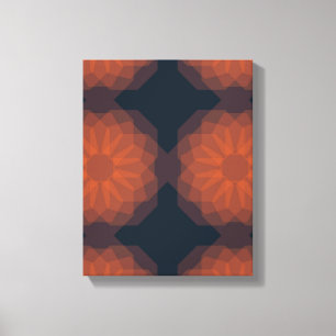 Orangefarbene, moderne geometrische Blume Leinwanddruck