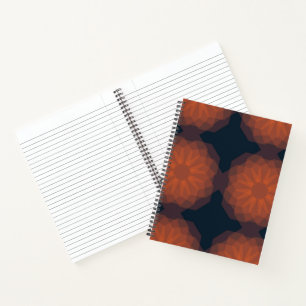 Orangefarbene, moderne geometrische Blume Notizbuch