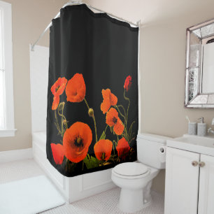 Orangefarbene Mohnblumen Blume Blumenbeete Badezim Duschvorhang