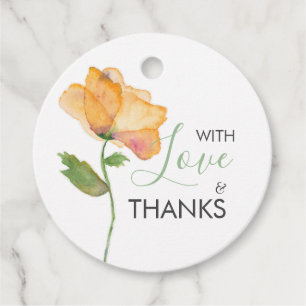Orangefarbene Mohnfarben Blume Geschenktasten Geschenkanhänger